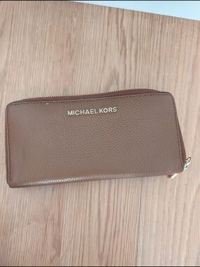 Michael Kors Brown Zip-Around Leather Wallet
